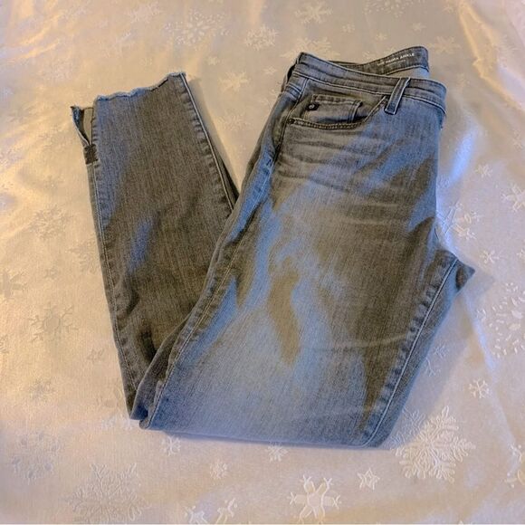 AG Adriano Goldschmied Denim Jeans Prima Cigarette Ankle Raw Hem Sz 27 Gorgeous - Picture 1 of 6
